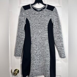 Athleta Cooldown Dress Heathered Gray Black Sweater Dress Women’s Small